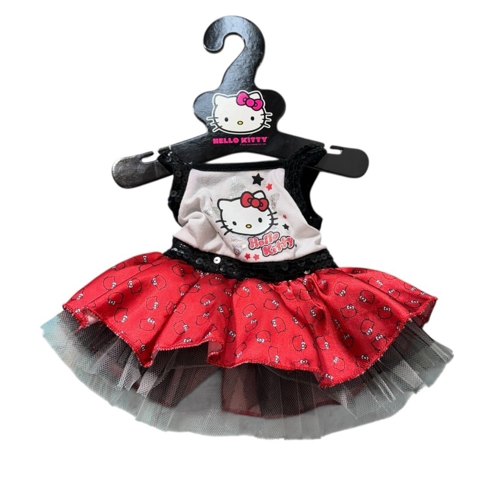 Build A Bear Hello Kitty Anniversary Red, Black & White Tutu Dress